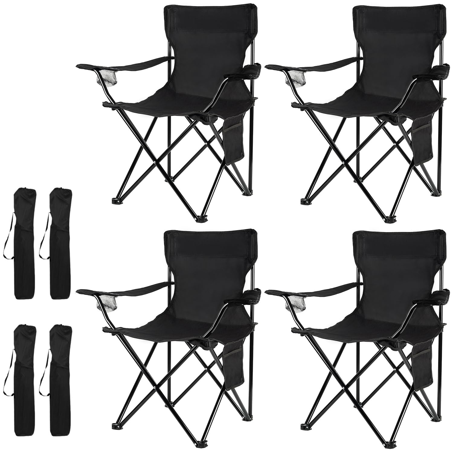 Damei Century 4Pcs Foldable Camping Chair, Lightweight, Installation-Free, Ideal For Outdoor Parties, Beaches, Lawns, Sports