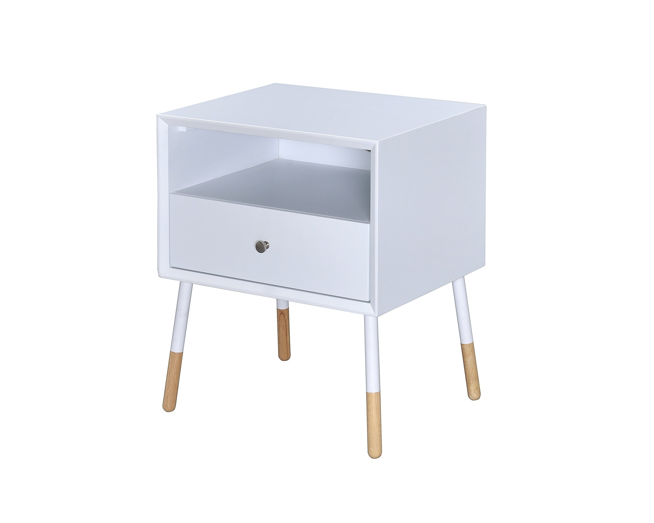 Acme Sonria II 1-Drawer End Table with Open Compartment in Black and Natural