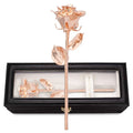 Forever Rose Leather Case Bundle - A Genuine, One Of A Kind, Real Rose Hand Dipped In Rose Gold With Beautiful Leather Case With