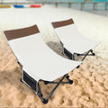 Compact Backpack Beach Chairs 2 Pack with Adjustable Backrest & Side Pocket, Low Folding Camping Chairs for Adults, Portable Rec