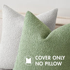 Miulee Set Of 2 Sage Green Throw Pillow Covers 18X18 Inch Decorative Couch Pillow Covers Textured Boucle Accent Solid Spring Pillow Cases Soft For Cushion Chair Sofa Bedroom Livingroom Home Decor
