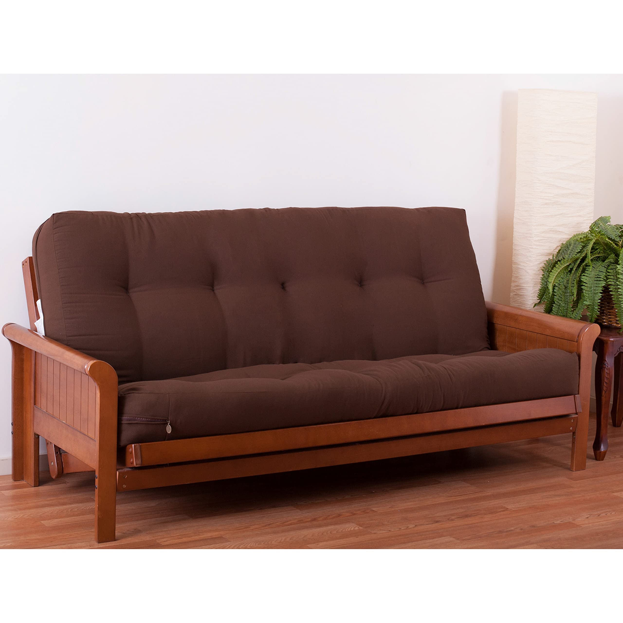 Blazing Needles Renewal 8' Twill Futon Mattress, Queen, Chocolate