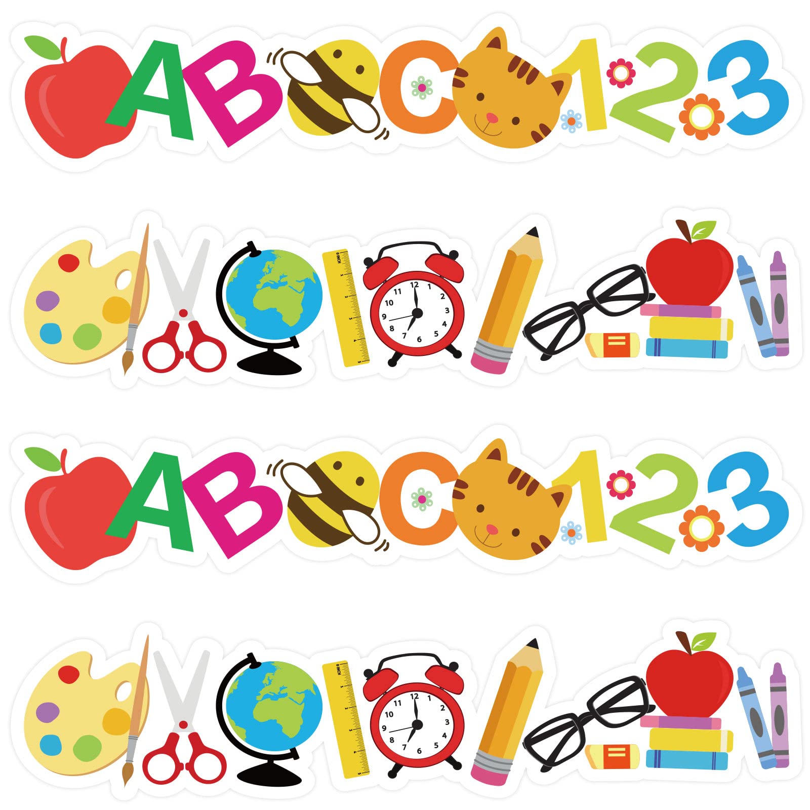 Whaline 69Ft Back To School Bulletin Board Border 60 Sheet School Trim Border Stickers Teacher Themed Self-Adhesive Border Decal