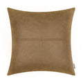 Brawarm Faux Leather Throw Pillow Covers 18 X 18 Inches, Taupe Leather Pillow Cover, Hand Stitched Leather Decorative Pillow Cov