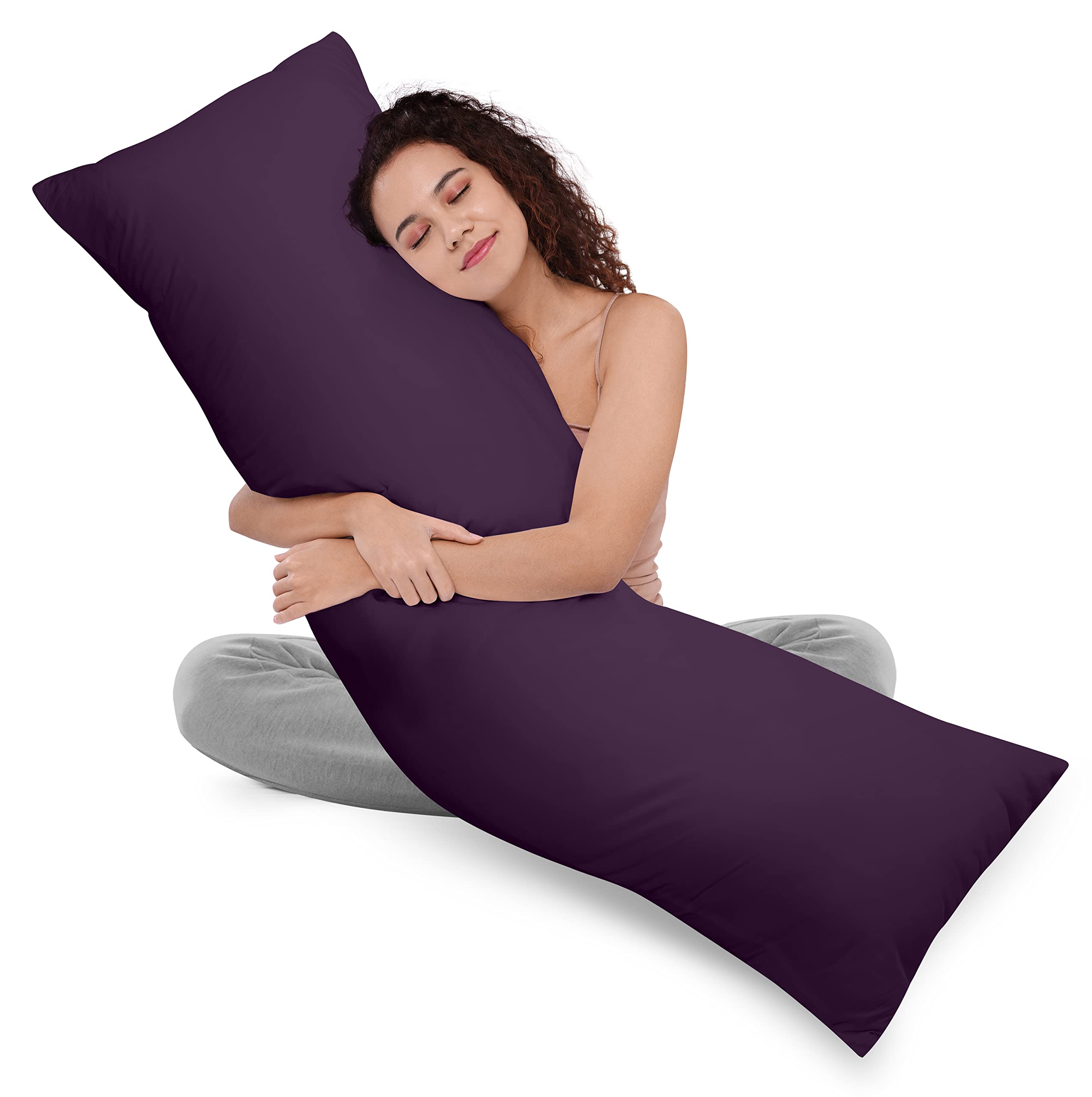 Utopia Bedding Full Body Pillow For Adults (Purple, 20 X 54 Inch), Long Pillow For Sleeping, Large Pillow Insert For Side Sleepe