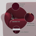 Turquoize Stretch Sofa Slipcover Chair Slipcover 1 Piece Chair Covers For Living Room Armchair Covers Slipcovers With Jacquard Fabric And Elastic Bottom Pet Furniture Protector (Armchair, Burgundy)