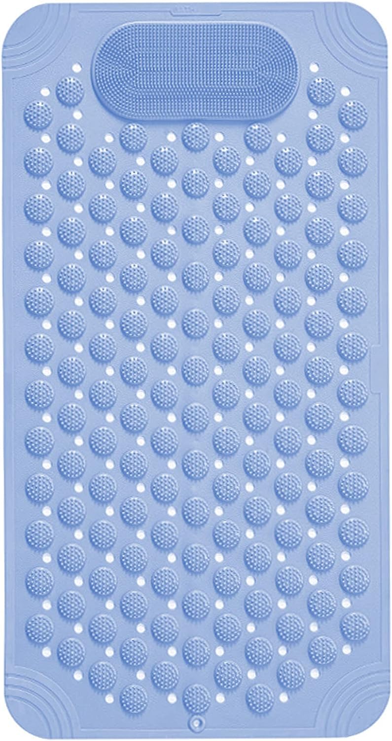 HaRvic Anti Slip Bath Mat with Foot Massager Scrubber Drain Holes and Suction Cup Bathtub NonSlippery Shower Bathroom Mat 70 X 