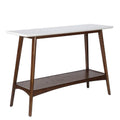 Madison Park Parker Console Tables-Solid Wood, Two-Tone Finish with Lower Storage Shelf Modern Mid-Century Accent Living Room Fu