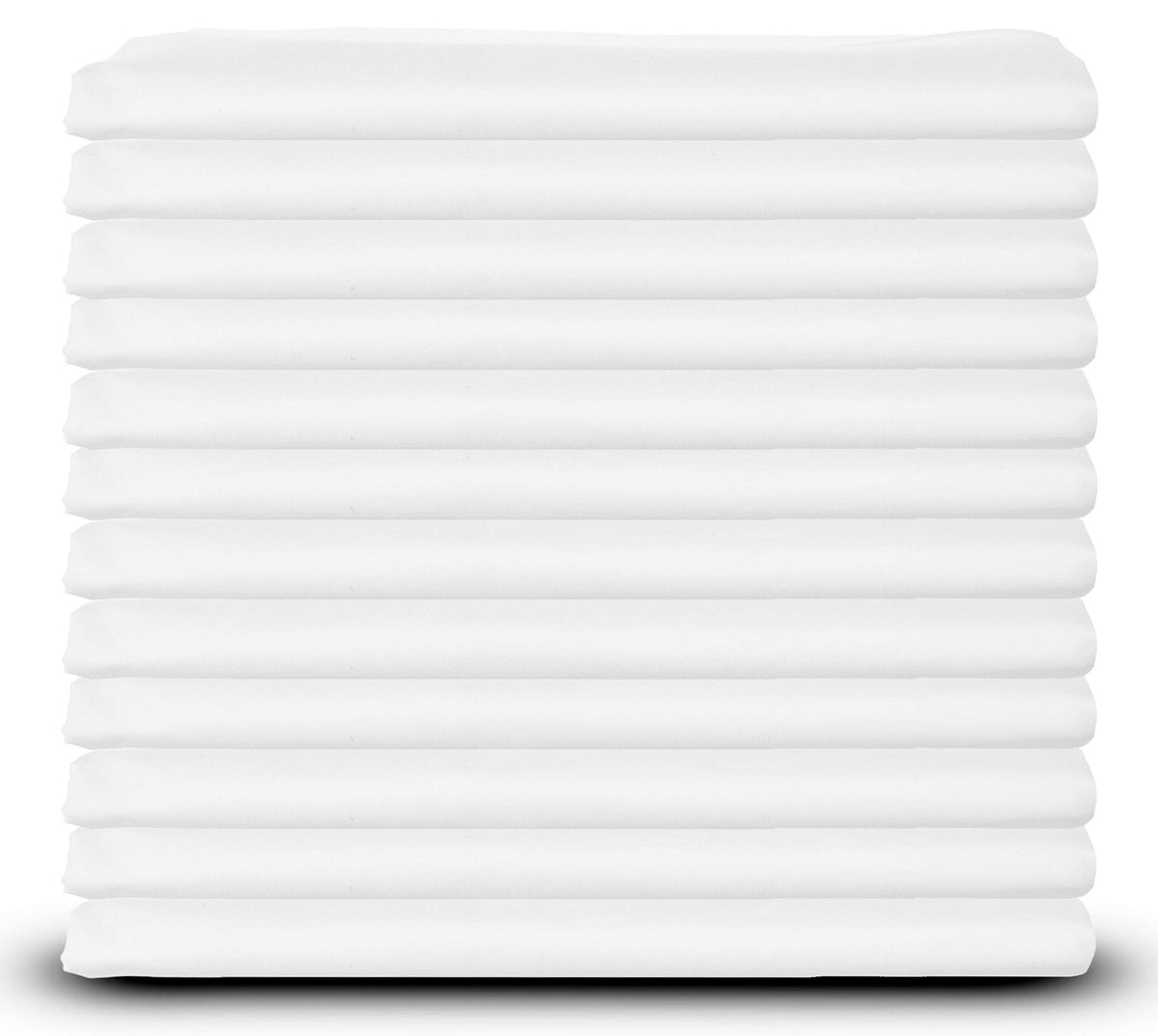 White Classic White Cotton Pillow Cases Standard Size Set Of 12, Heavy Weight Quality Pillowcase With T-180 Thread Count, Elegan
