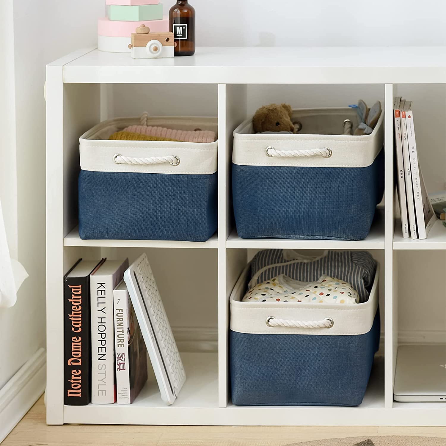 Thewarmhome Storage Bins For Shelves - 1 Pack 15.7X11.8X8.3 Inch Fabric Storage Cubes, Storage Basket For Organizing Gift Laundr