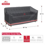Turtle Life Patio Sofa Cover, Outdoor Heavy Duty Durable Uv Water Resistant Anti-Fading Loveseat Cover With 2 Upgrade Air Vents And 2 Buckles, Black, 84' W X 37' D X 35' H