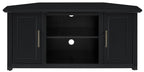 Crosley Furniture Camden TV Stand for 50+ inch TVs, Entertainment Center with Adjustable Storage Shelves, Black