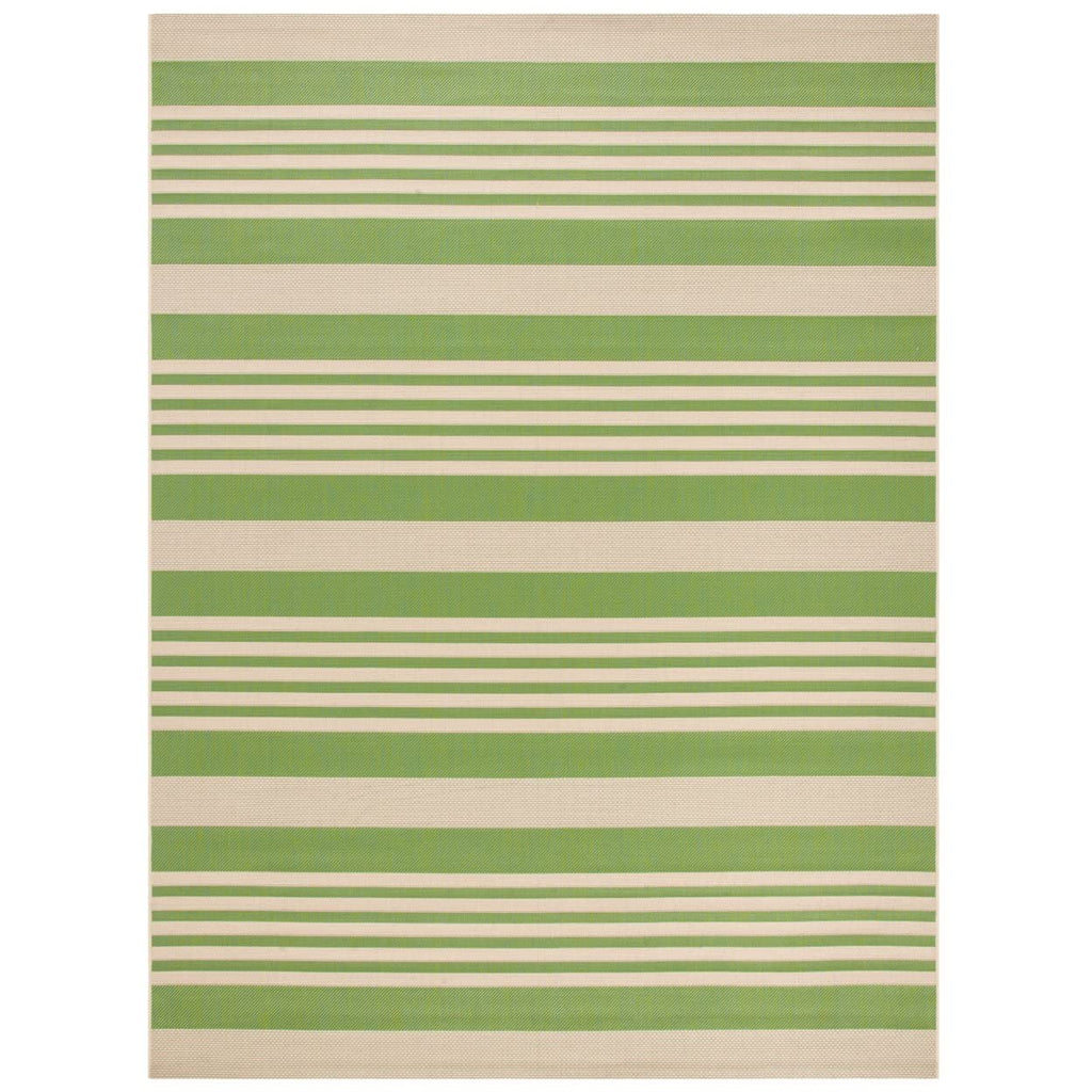 SAFAVIEH Courtyard Collection 5'3'' Round Green/Beige CY6062 Stripe Indoor/ Outside Waterproof Easy cleansingPatio Backyard Mudr