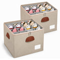 2 Pack Shoe Organizer for Closet with Adjustable Divider Shoe Storage Box