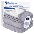 Westinghouse Heated Throw Blanket, Soft Flannel Sherpa Electric Throw With 6 Heating Levels & 2-10 Hours Auto Shut Off, Fast Hea