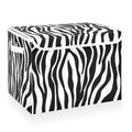 CaTaKu Large Fabric Storage Bins With Lids, Black White Zebra Print Storage Boxes With Handles for Organizing Clothes, Collapsib