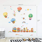 Decowall Ds-8006P8024 Animal Train And Hot Air Balloons Kids Wall Stickers Wall Decals Peel And Stick Removable Wall Stickers Fo