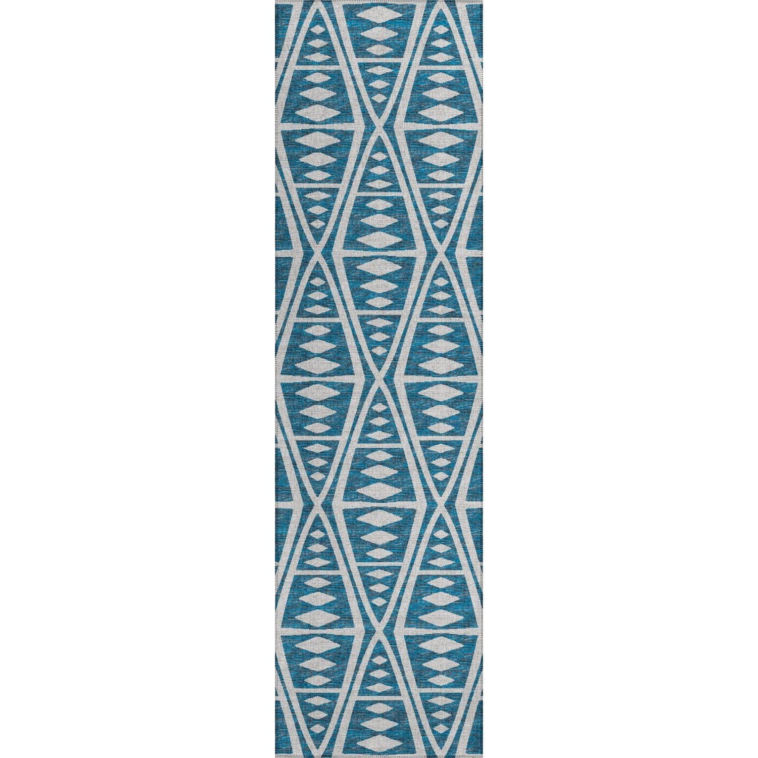 Sedona Sn6 Blue Southwestern Rug Runner 2' 3" X 7 ' 6"