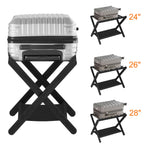 Heybly Luggage Rack, Folding Suitcase Stand With Storage Shelf, Heavy-Duty Luggage Holder For Guest Room Bedroom Hotel, Holds Up