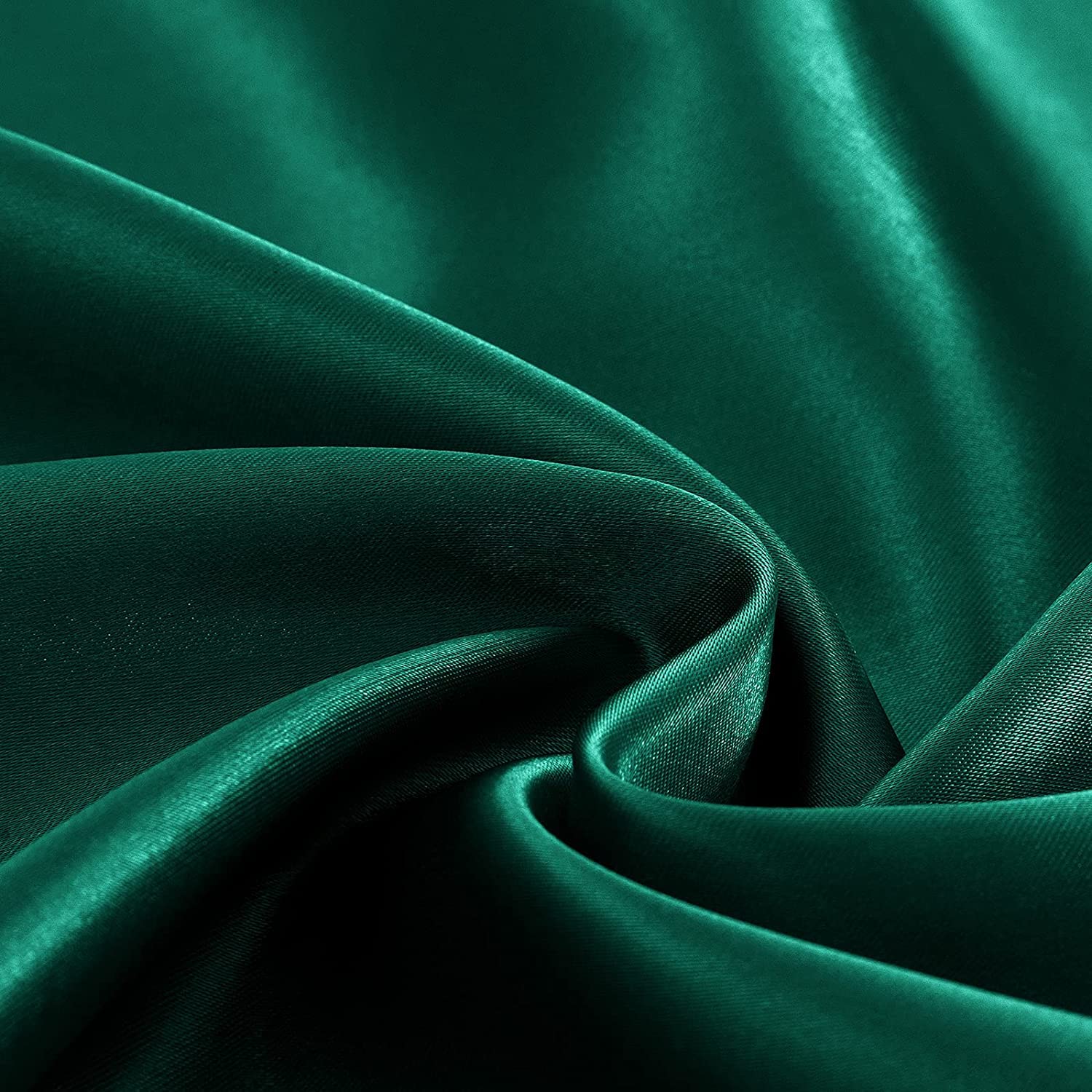 Homiest Blackish Green Satin Fitted Sheet Twin Size Fitted Bed Sheet, Deep Pocket Fitted Sheet Only, Luxury & Ultra Soft Bedding Fitted Sheet Single Bottom Bed Sheets Sold Separately
