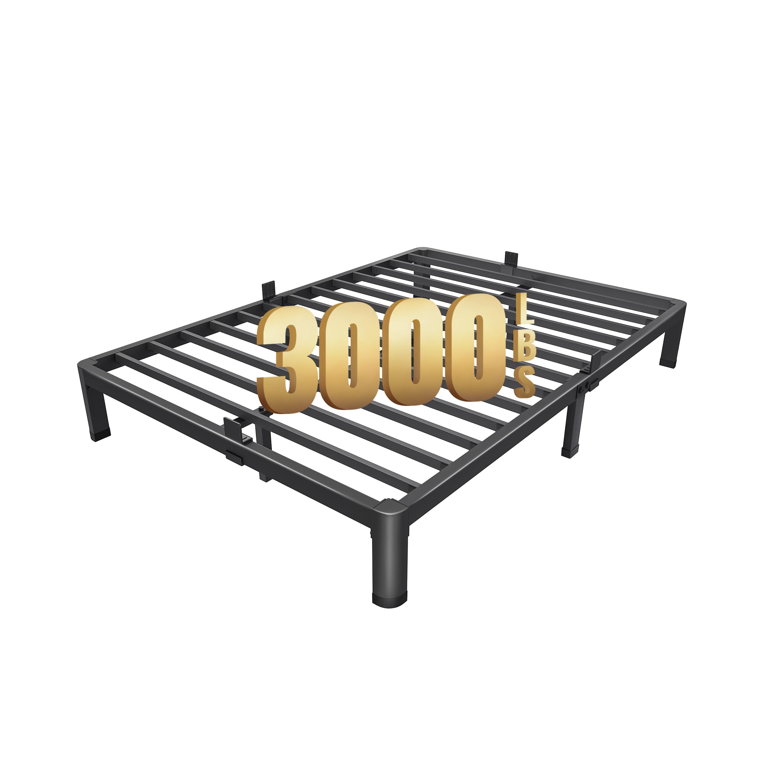 Maf 7 Inch Queen Metal Platform Bed Frame With Round Corner Legs, 3000 Lbs Heavy Duty Steel Slats Support, Noise Free, No Box Spring Needed, Easy Assembly