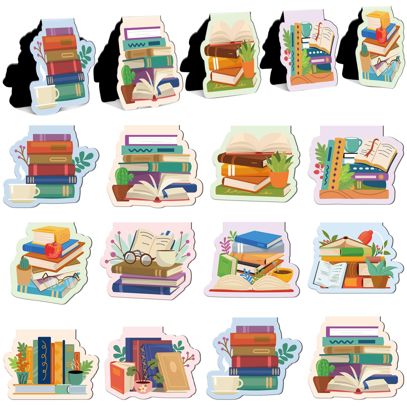 Skyygemm 30 Pcs Bookish Magnetic Bookmarks Book Lover Gifts Cute Page Markers for Librarian Bookish Book Club Lover Gifts Marker