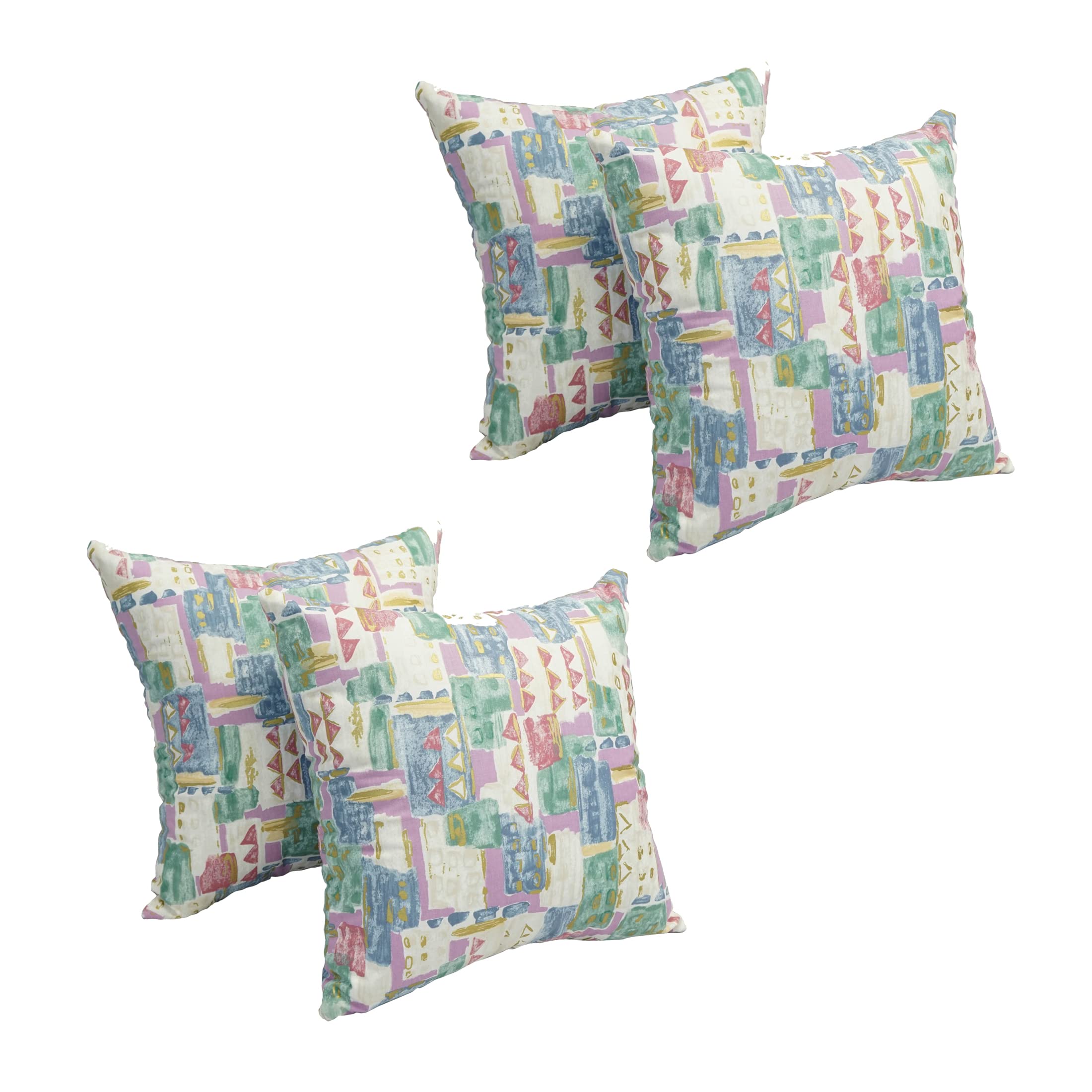 Blazing Needles Square Printed Throw Pillow, 17&quot;, Avant Pastel 4 Count