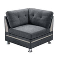 Poundex Modular Sofa Corner, Charcoal