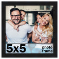 CountryArtHouse 5x5 Frame Black Solid Pine Wood Picture Frame Includes UV Acrylic Plexiglass, Acid Free Foam Backing Board and H