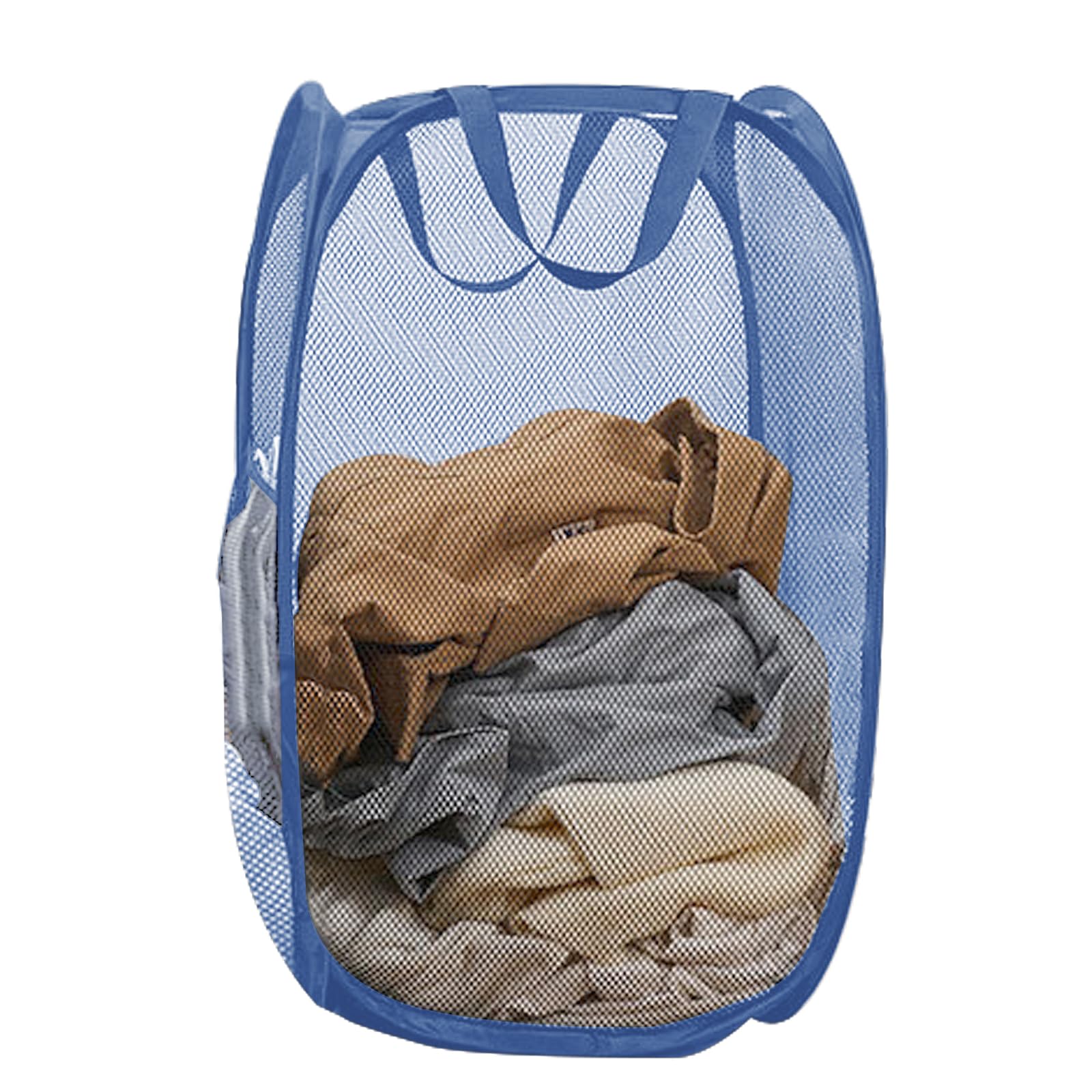 Aplter Mesh Pop Up Laundry Hamper for Cruise, Collapsible Laundry Basket Foldable Dirty Clothes Hamper with Handles, Side pocket