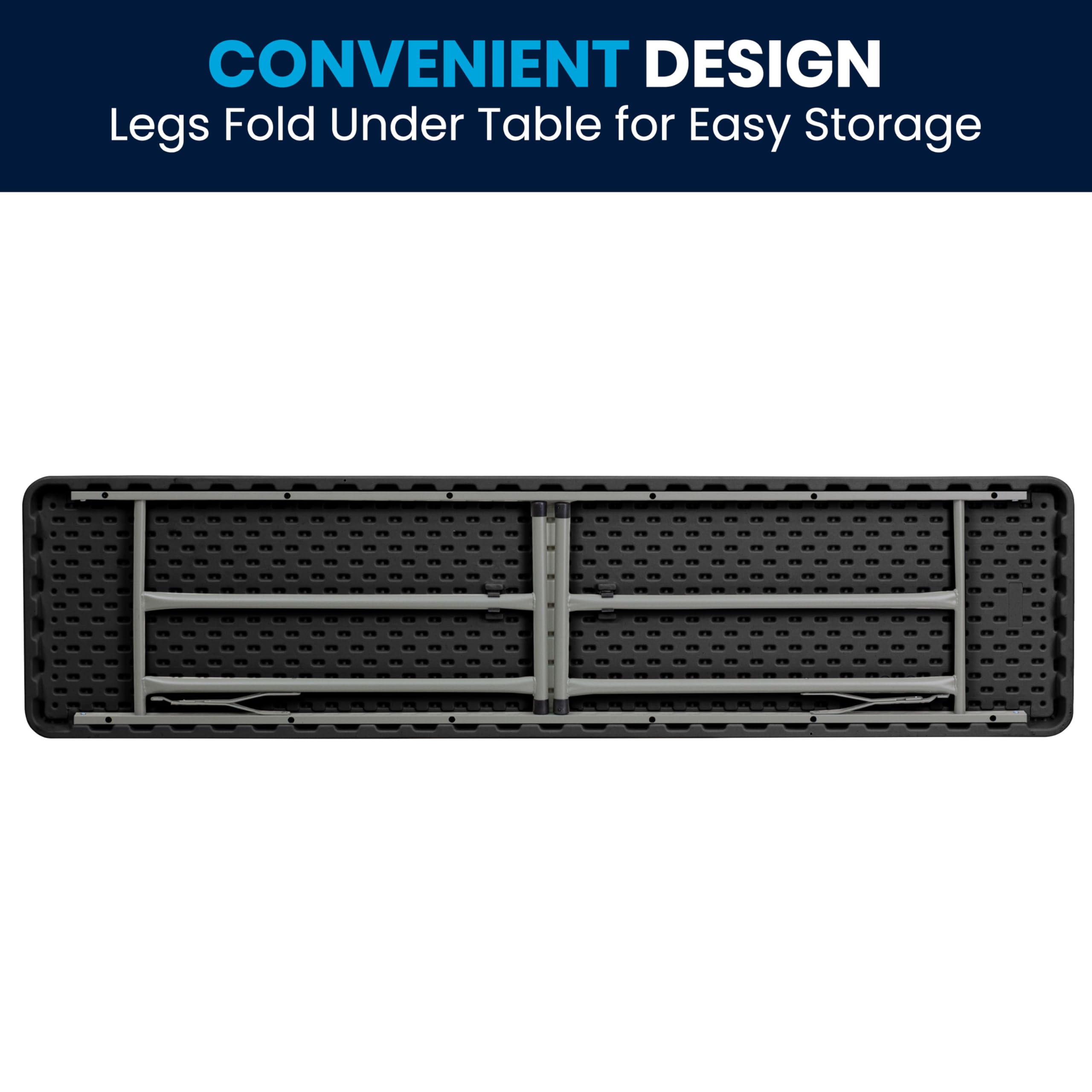 Flash Furniture Kathryn 6' Plastic Folding Training and Event Table, Rectangular Folding Training Table with 220-lb. Static Weight Capacity, Black