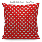 Wondertify Pillow Cover Red And White Hearts Polka Dot - Soft Linen Pillow Case For Decorative Bedroom/Livingroom/Sofa/Farm House - Couch Pillow Cushion Covers 18X18 Inch 45X45 Cm