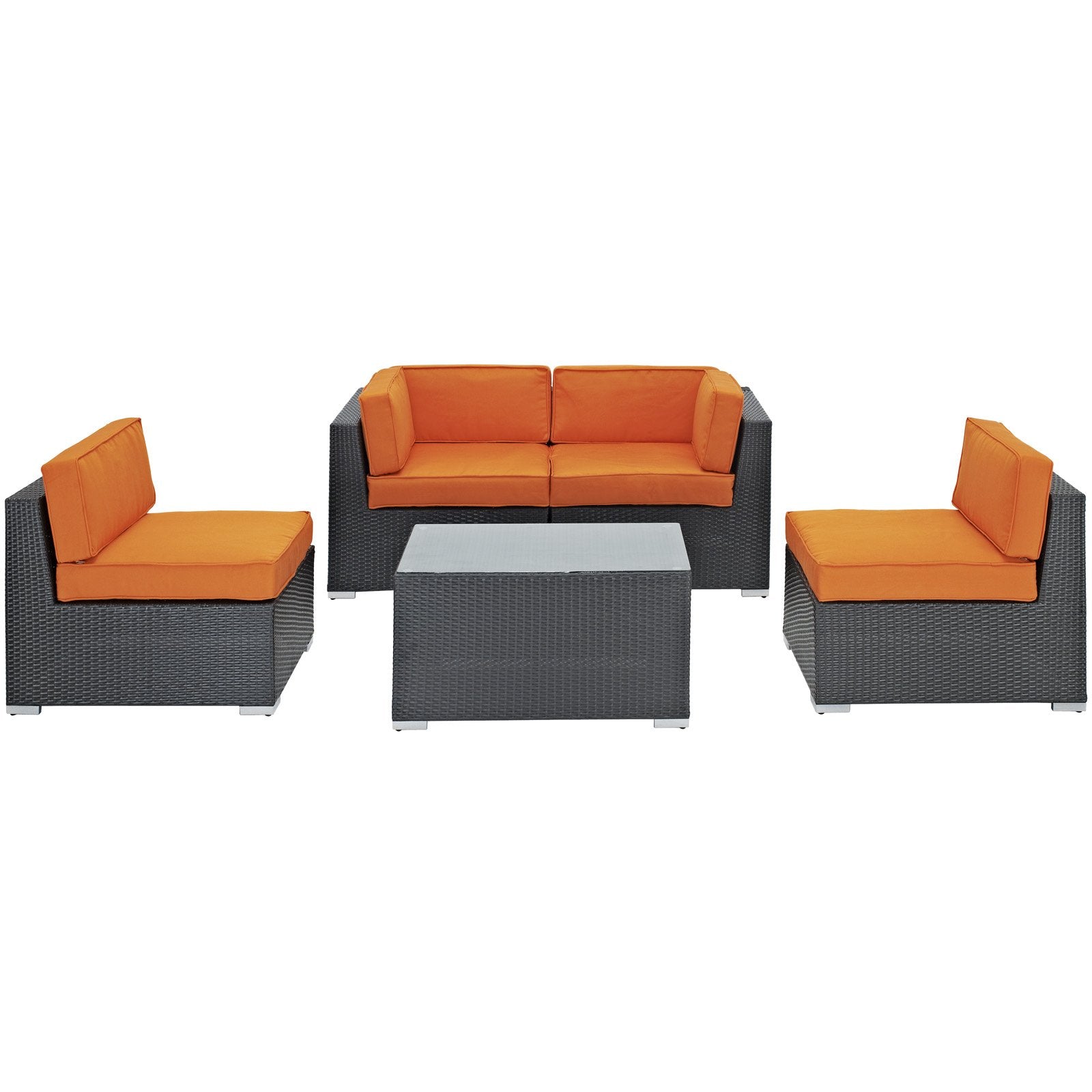 Lexmod Camfora 5 Piece Outdoor Patio Sectional Set