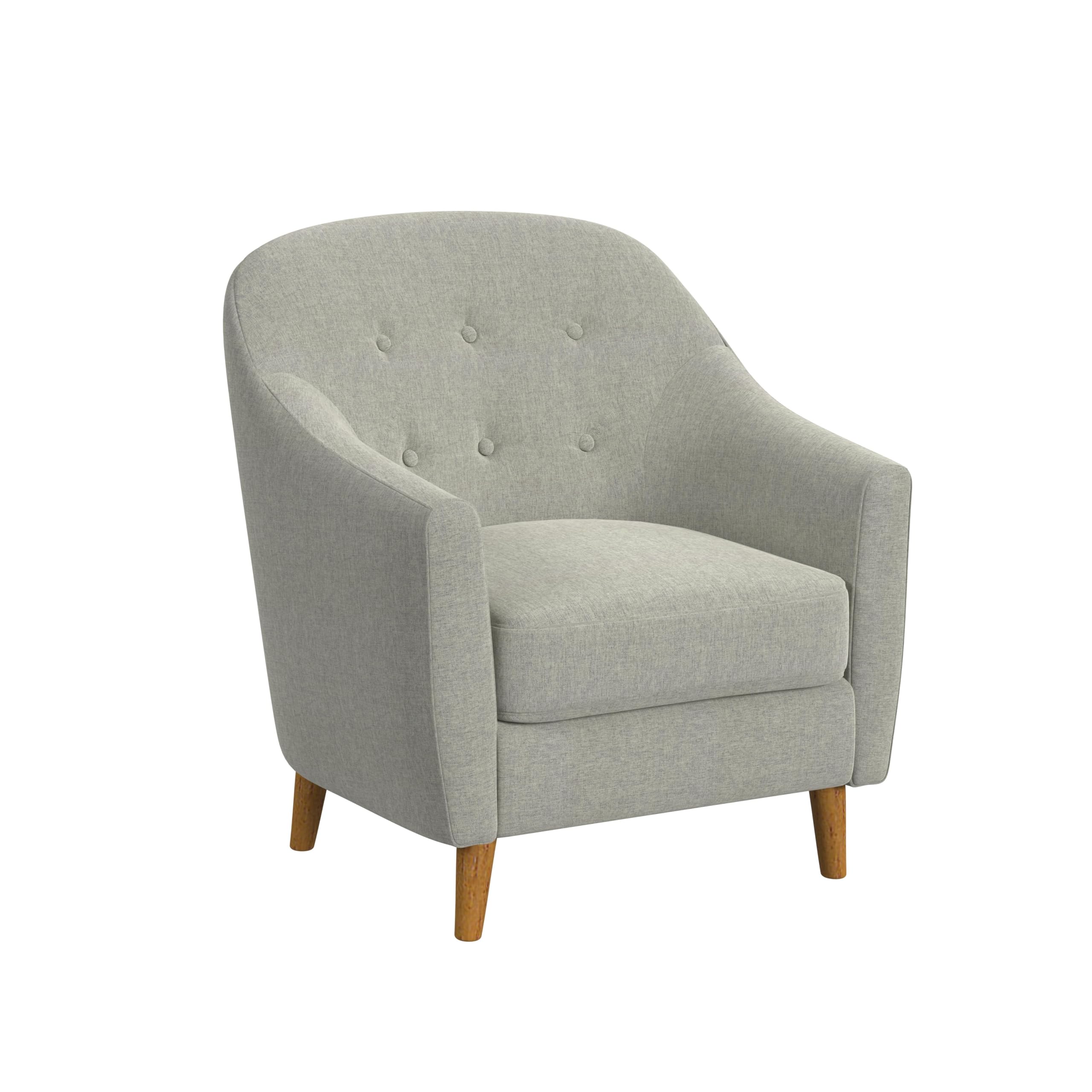 Homepop Button Tufted Gray Solid Woven
