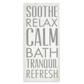 Stupell Home D  cor Soothe Calm Relax Bath Bathroom Wall Plaque, 7 x 0.5 x 17, Proudly Made in USA