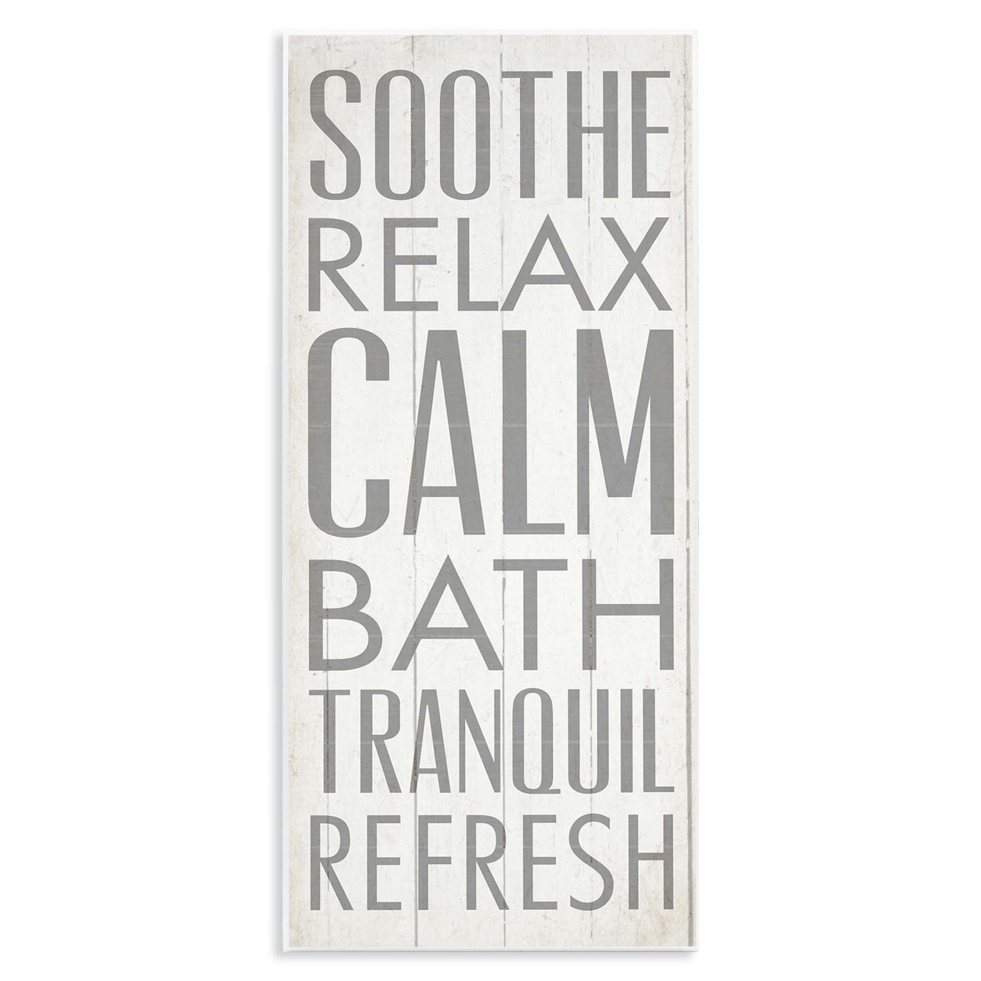 Stupell Home D  cor Soothe Calm Relax Bath Bathroom Wall Plaque, 7 x 0.5 x 17, Proudly Made in USA