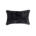 HomeRoots Decor 5-inch x 12-inch x 20-inch 100% Natural Rabbit Fur Black Pillow