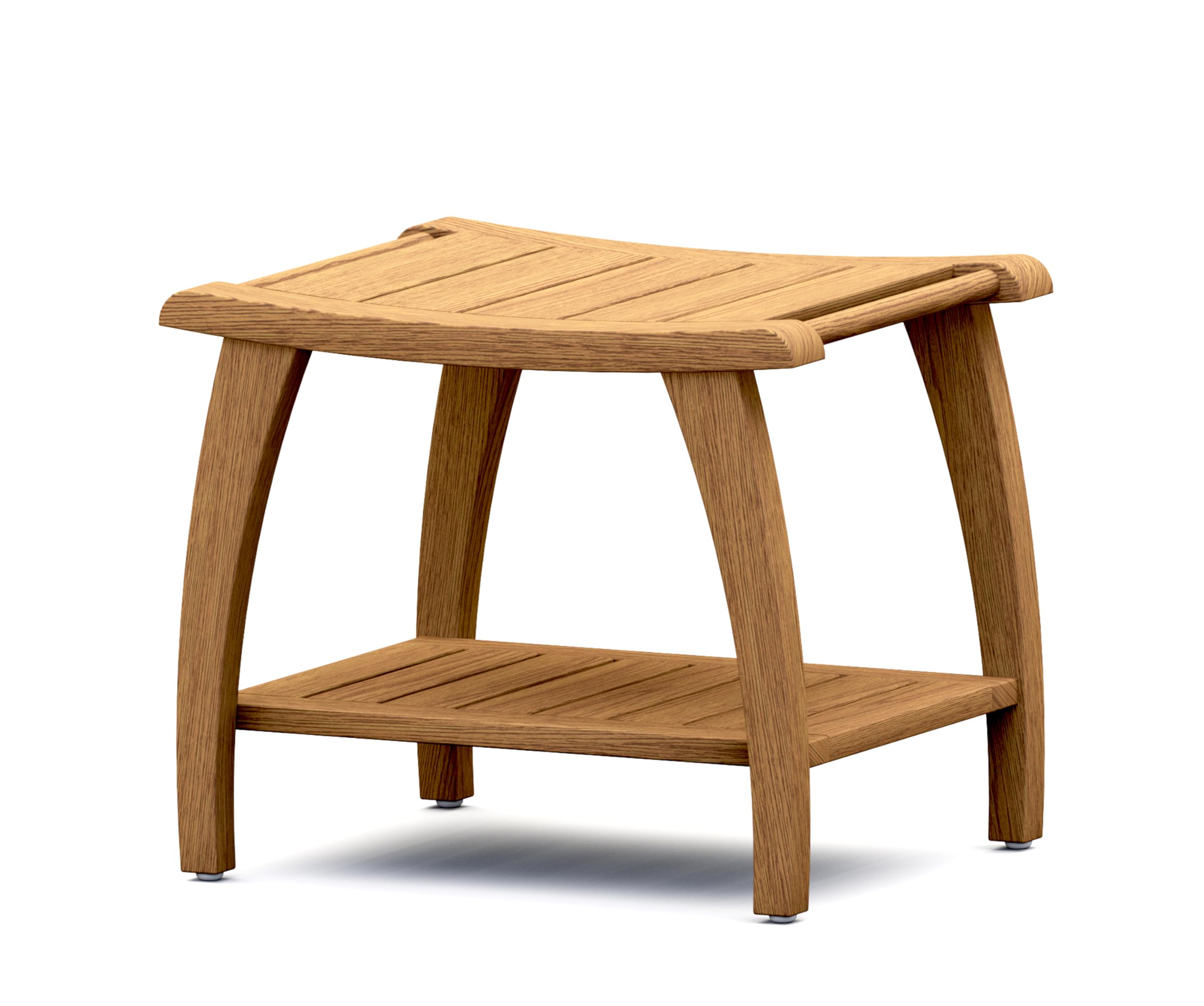 20'X16' Grade-A All Teak Wood Shower/Bath Room/Pool Bench Stool With Shelf #Whaxsbat