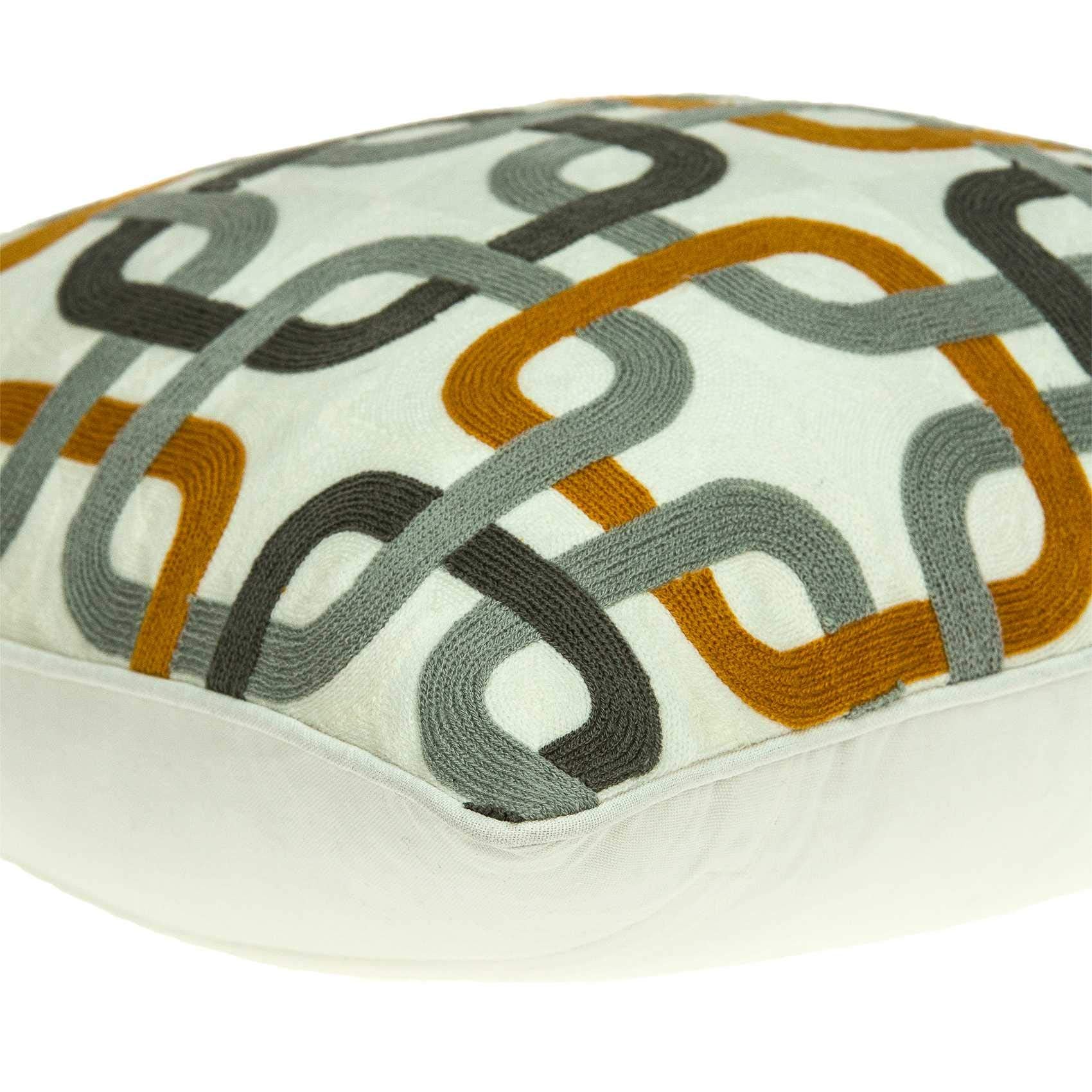 20' X 7' X 20' Cool Transitional Gray and Orange Pillow Cover with Poly Insert