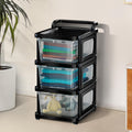 Kuber Industries 3 Layer Heavy Duty Plastic Storage Drawer With Wheels | Modular Cabinet For Bedroom, Office, Home | Chest Of Dr