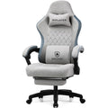 Gtplayer Gaming Chair, Computer Chair With Pocket Spring Cushion, Linkage Armrests And Footrest, High Back Ergonomic Computer Chair With Lumbar Support Task Chair With Footrest (Grey), Lr002-Gm