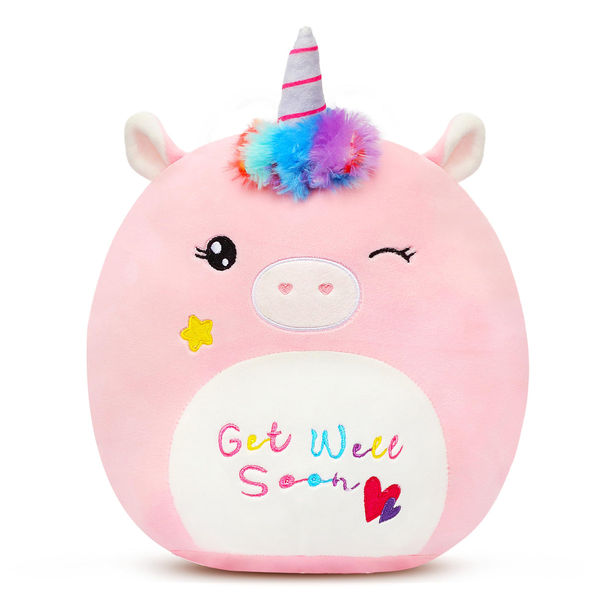 Easfan Get Well Soon Unicorn Plush Pillow Soft Plush Toy Get Well Soon Gifts For Kids Patient Feel Better For Women Throw Pillow