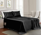 Golal Satin Sheets King Size - 4 Pieces Luxury Silky Soft Bed Sheets, Wrinkle-Free Lavender Satin Silk Sheet Set With 1 Deep Pocket Fitted Sheet, 1 Flat Sheet, 2 Pillow Cases