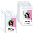 Uniclife 12 Pack Vertical Id Card Badge Holder Waterproof Clear Card Sleeve Case Cover Heavy Duty Card Protector Pouch With Rese