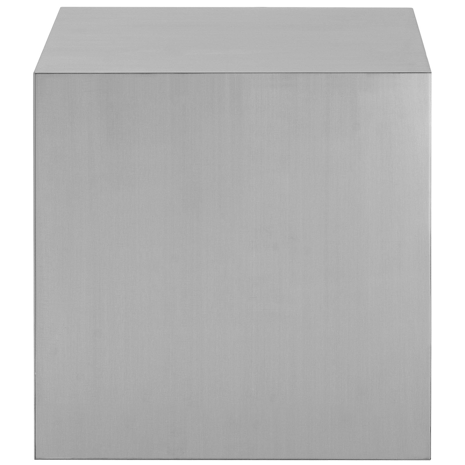 Modway Cast Contemporary Modern Cube Stainless Steel Side Table