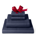 Mellanni Twin Sheet Set - 4-Piece Iconic Collection Bedding, (Including 2 Pillowcases), 16-Inch Deep Pocket, Easy Care, Extra Soft, Cooling Sheets, Brushed Microfiber - Navy Blue
