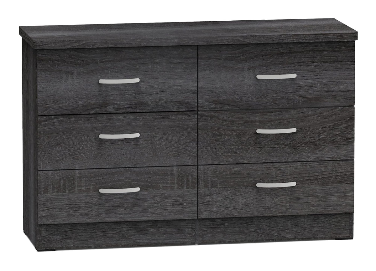 Better Home Products Megan Wooden 6 Drawer Double Dresser (Gray), 16 inch D x 48 inch W x 31 inch H (DD & PAM)