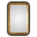 MY SWANKY HOME Mid Century Modern Gold Black Vanity Mirror  Glam 42 Sculpted Rectangle