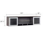 Mayline Mnh63Lgs Medina Hutch Cabinet With Glass Doors, 63"W, Gray Steel Laminate