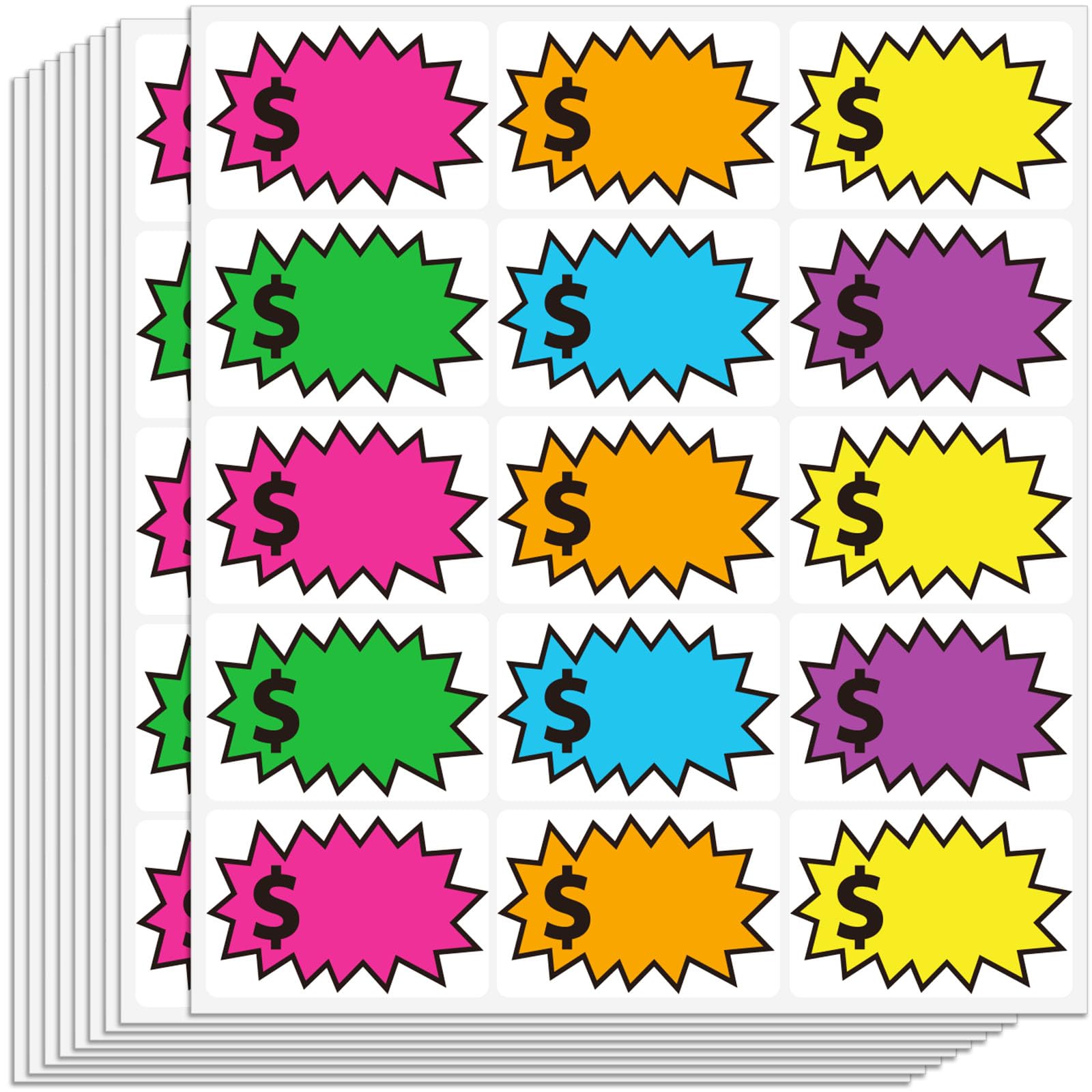 Labelon 300 Pcs Removable Garage Sale Stickers, Yard Sale Price Tag Stickers (2''X3''), Price Label Stickers With Space To W